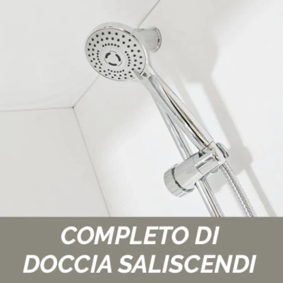 Cabina doccia 90x90 cm con due ante scorrevoli e due ante fisse - Nebe