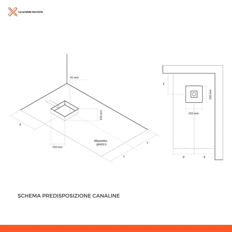 Canalina di scarico doccia quadrata 15x15 cm in acciaio inox spazzolato
