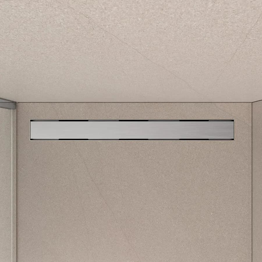 Canalina di scarico doccia rettangolare 80 cm in acciaio INOX spazzolato