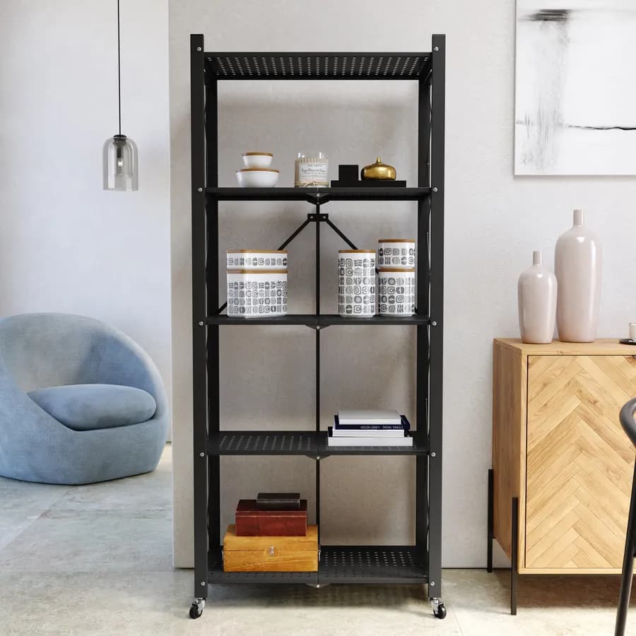 Carrello 5 ripiani in metallo nero - Gael