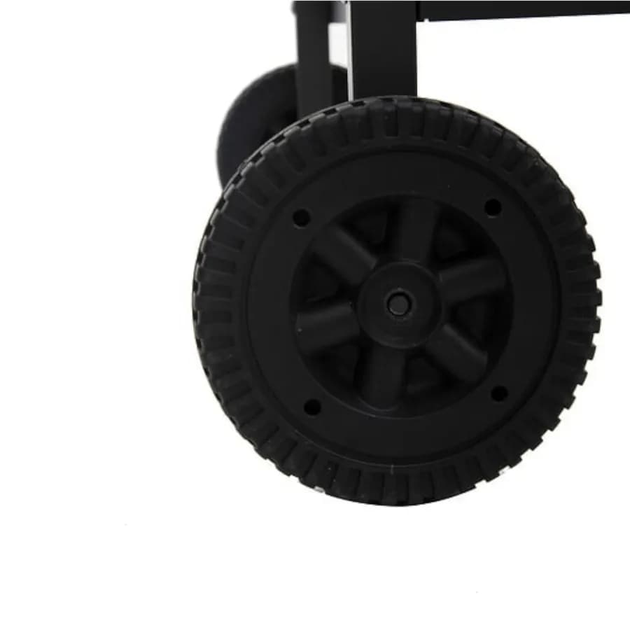 Carrello per plancha 90x58x75 h cm in acciaio nero con ruote e maniglia - Maby