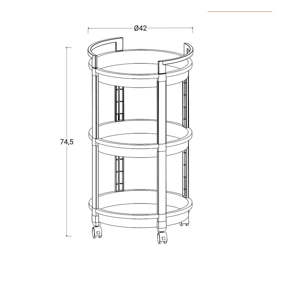 Carrello portaoggetti 42 cm bianco con 3 ripiani - Mayi