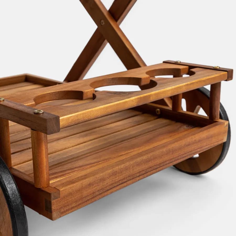 Carrello portavivande in legno di acacia - Paja