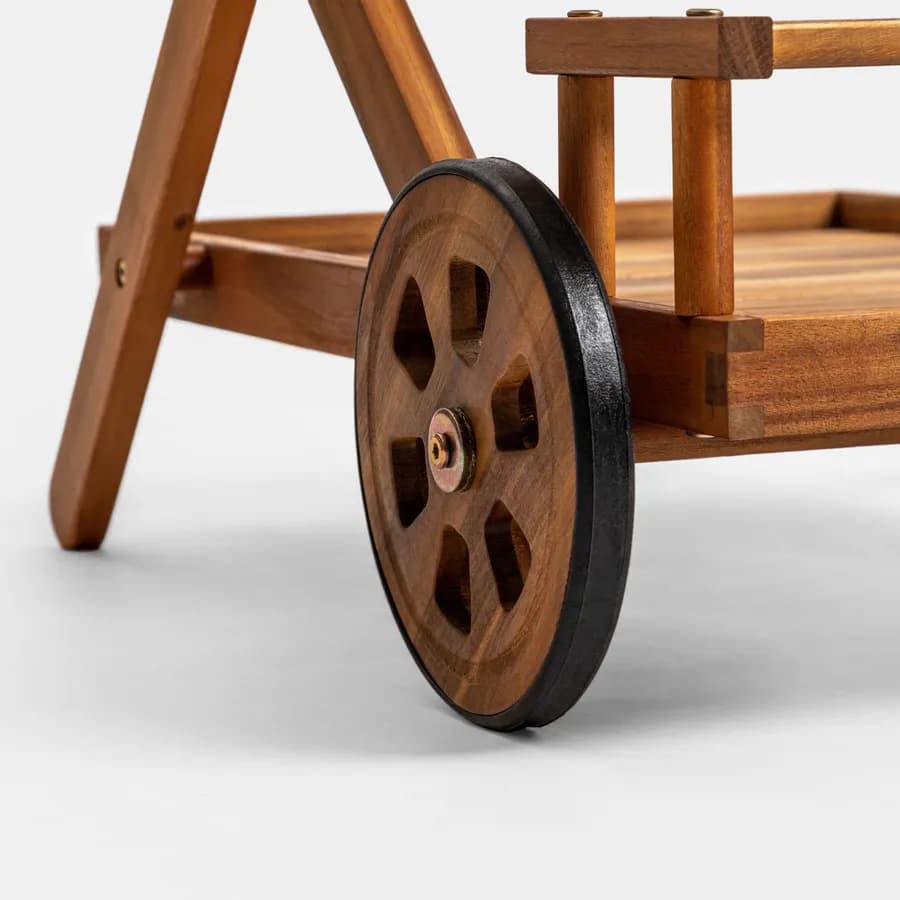 Carrello portavivande in legno di acacia - Paja