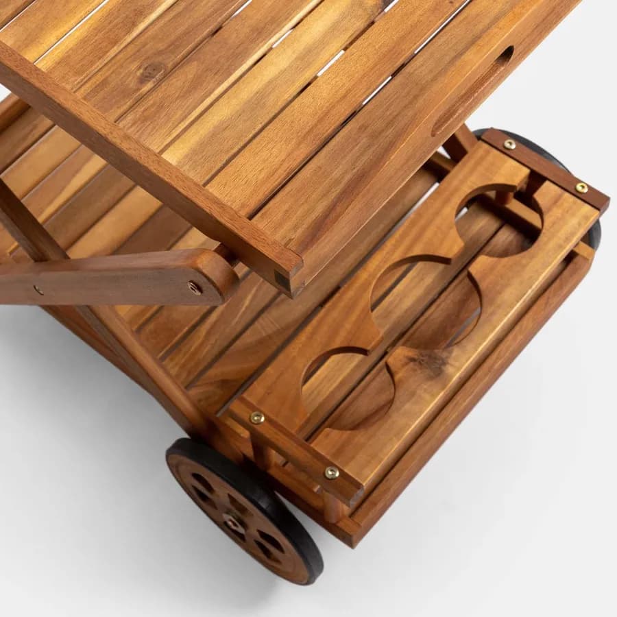 Carrello portavivande in legno di acacia - Paja