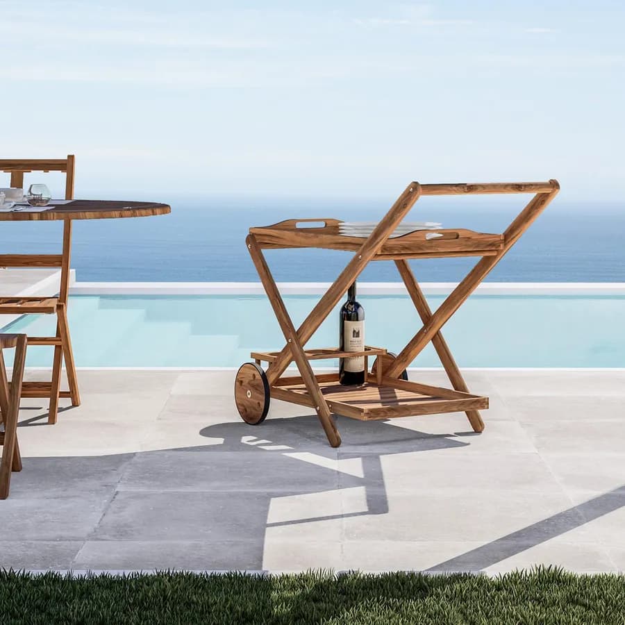 Carrello portavivande in legno di acacia - Paja