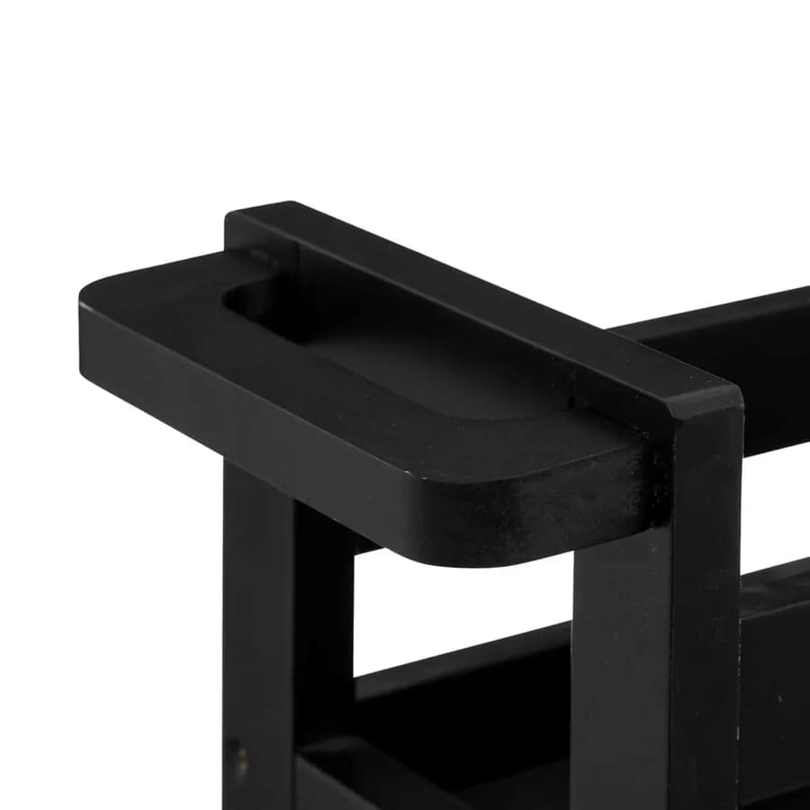 Carrello salvaspazio 75h cm in legno nero con freni e 3 ripiani - Matilde
