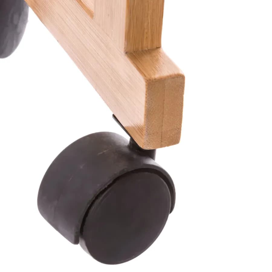 Carrello salvaspazio 80h cm in legno bianco e naturale con freni e 3 ripiani - Bilbao