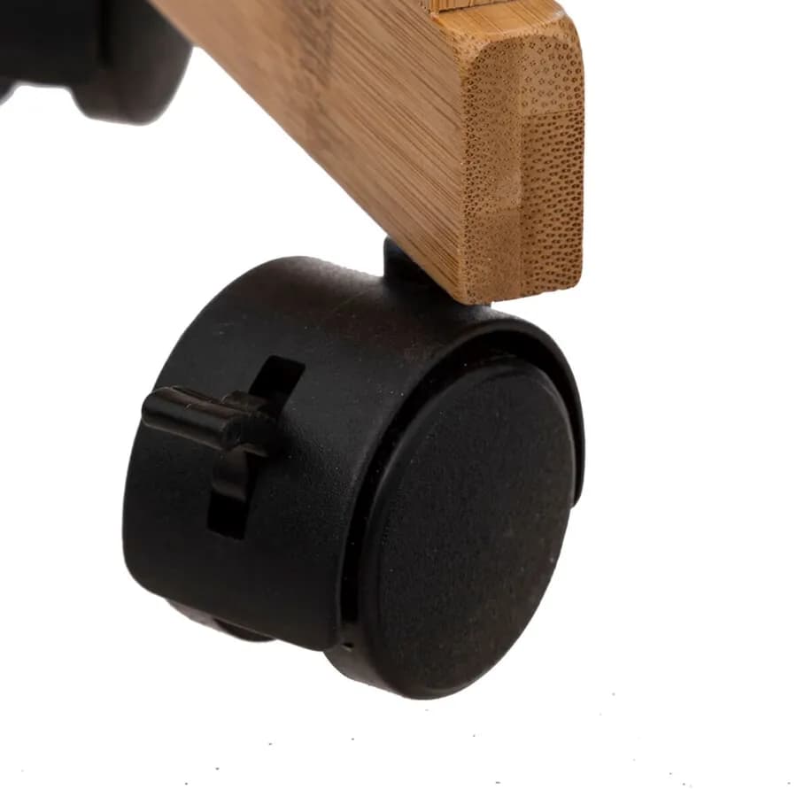 Carrello salvaspazio 80h cm in legno nero e naturale con freni e 3 ripiani - Bilbao