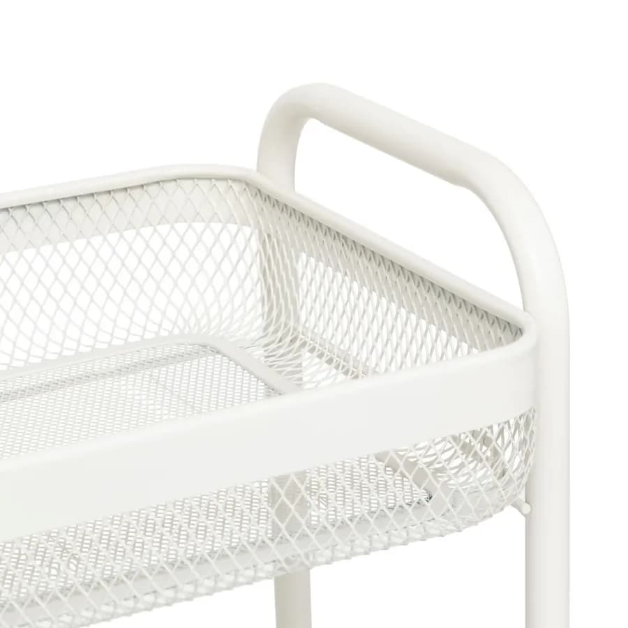 Carrello salvaspazio 46x79h cm in metallo argilla con freni a 3 ripiani