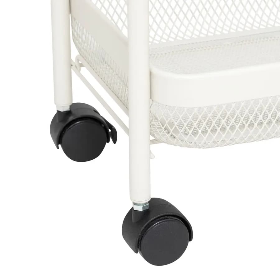 Carrello salvaspazio 46x79h cm in metallo argilla con freni a 3 ripiani