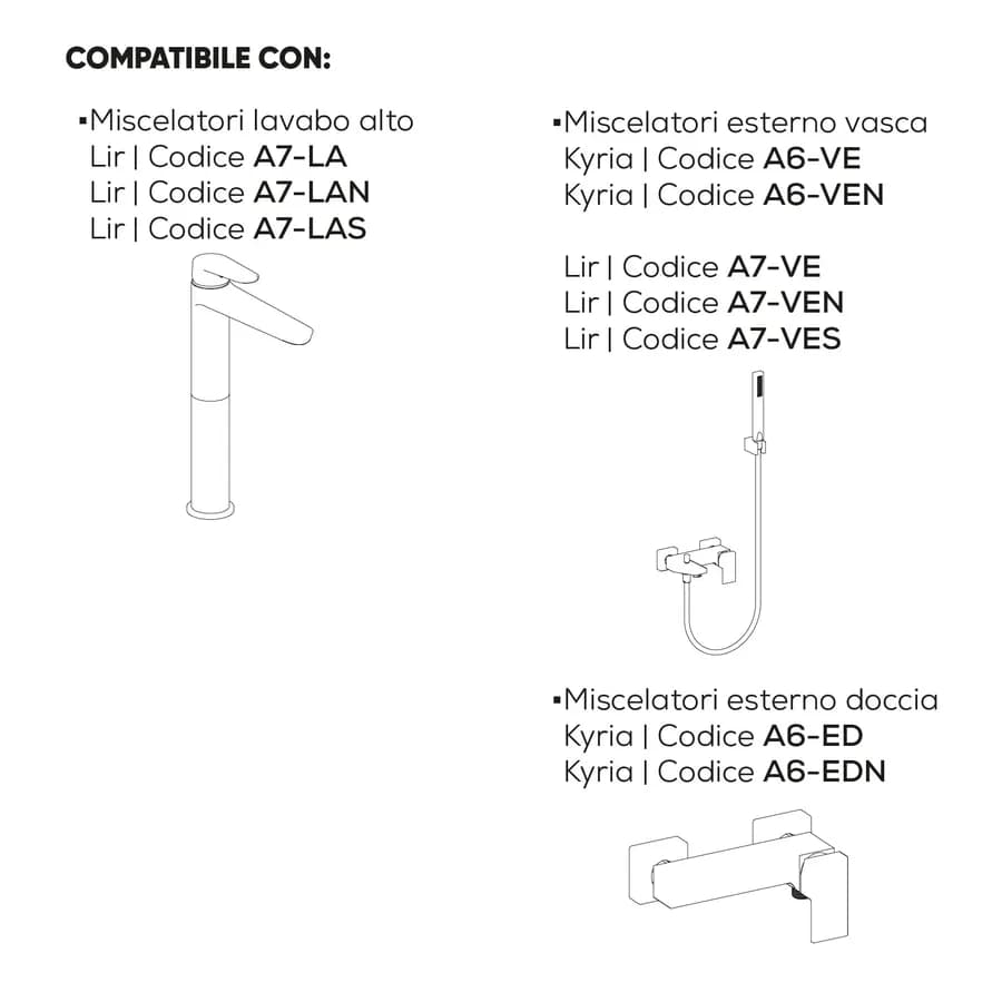 Cartuccia per miscelatore esterno vasca doccia e lavabo alto 11 - Acq+