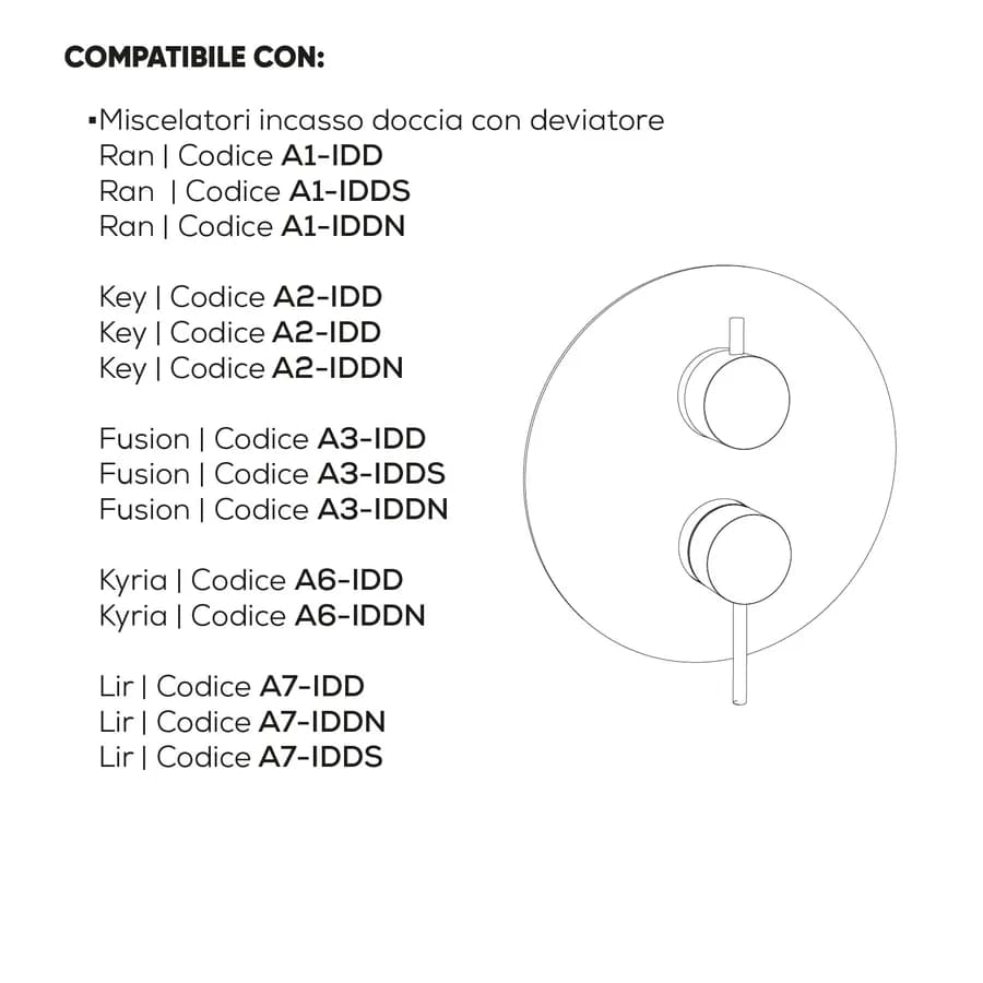 Cartuccia per miscelatore incasso doccia con deviatore 3 - Acq+