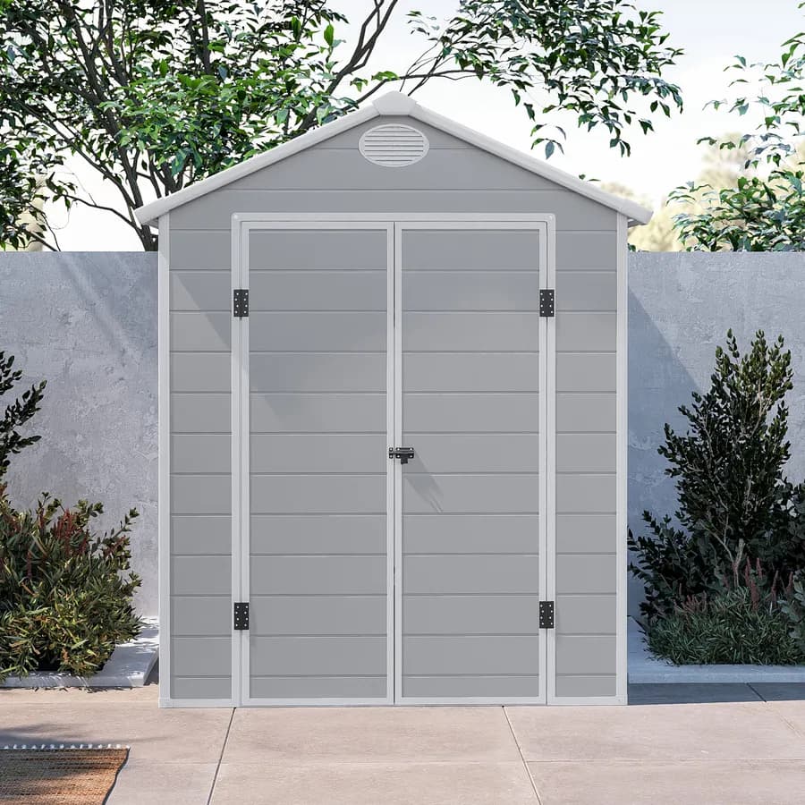 Casetta ricovero attrezzi da giardino 190x192x226h cm in polipropilene grigio - Florella