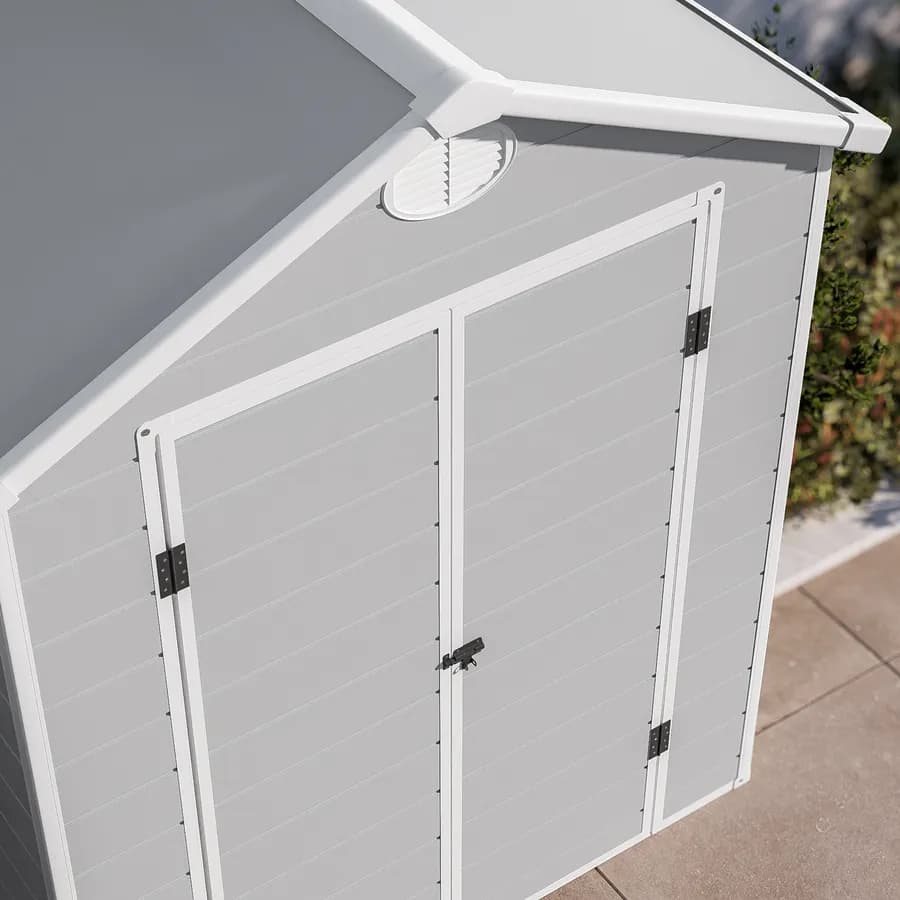 Casetta ricovero attrezzi da giardino 190x192x226h cm in polipropilene grigio - Florella
