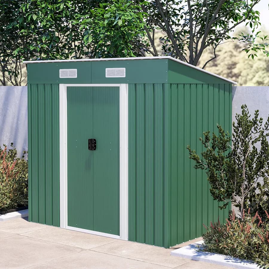 Casetta ricovero attrezzi da giardino 195x121x180h cm in acciaio verde - Verdenia