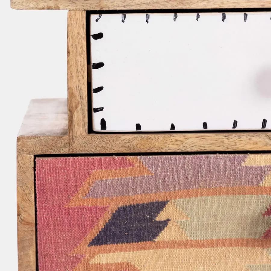 Cassettiera 50x35 cm in legno di mango 4 cassetti - Freia Mango