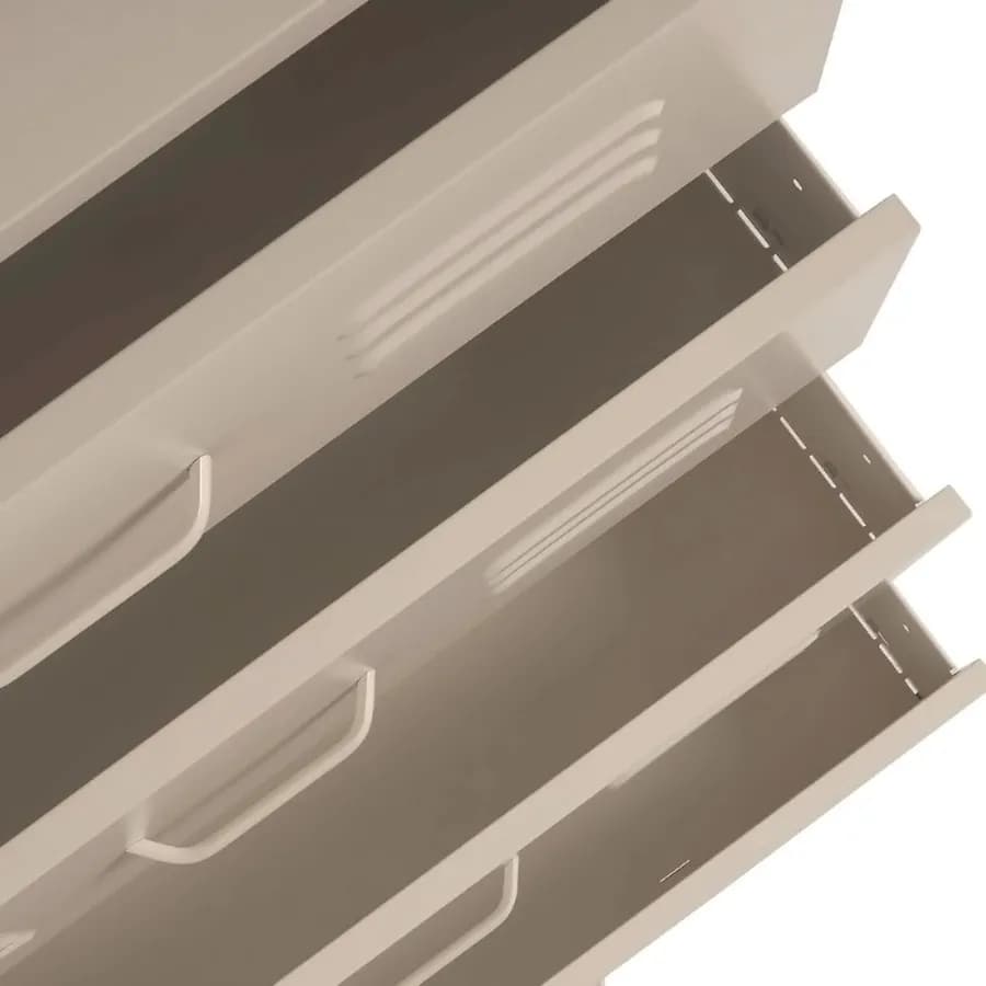 Cassettiera 80x102h cm in acciaio verniciato crema con 4 cassetti - Roger