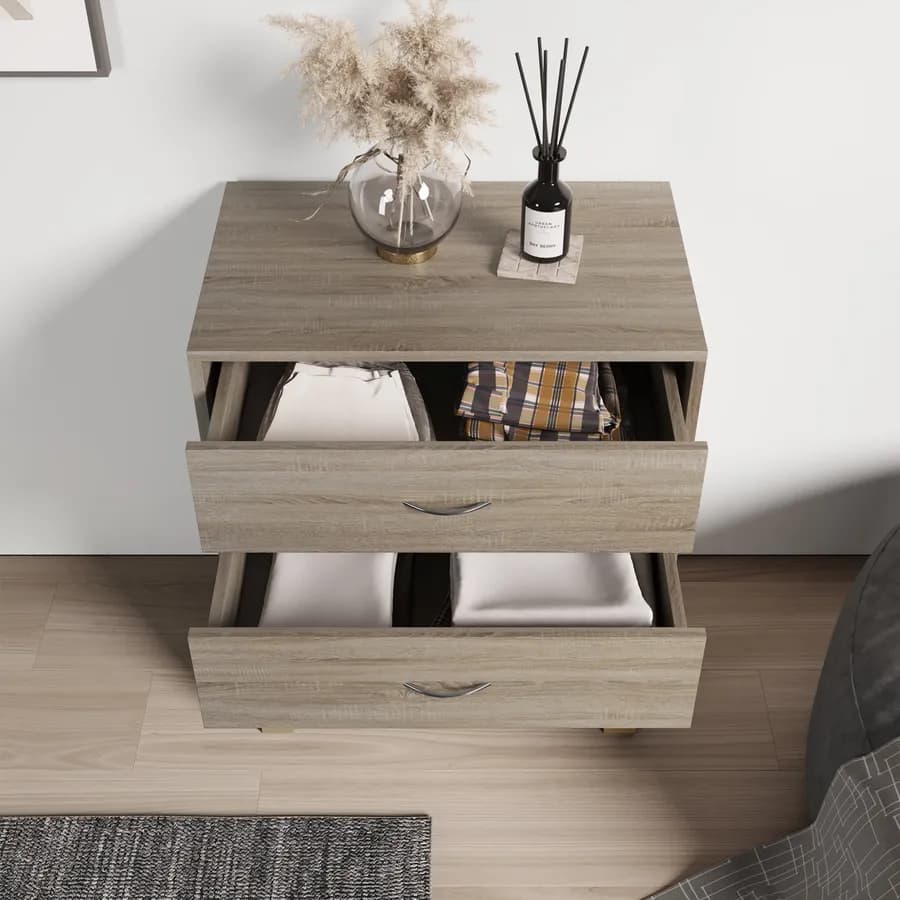 Cassettiera 63x83h cm in legno rovere con 4 cassetti - Artik