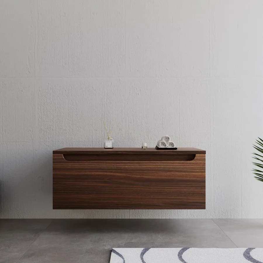 Cassettone sospeso 100 cm con top rovere deciso - Sleek