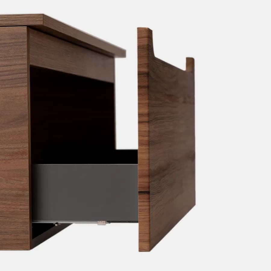 Cassettone sospeso 100 cm con top rovere deciso - Sleek