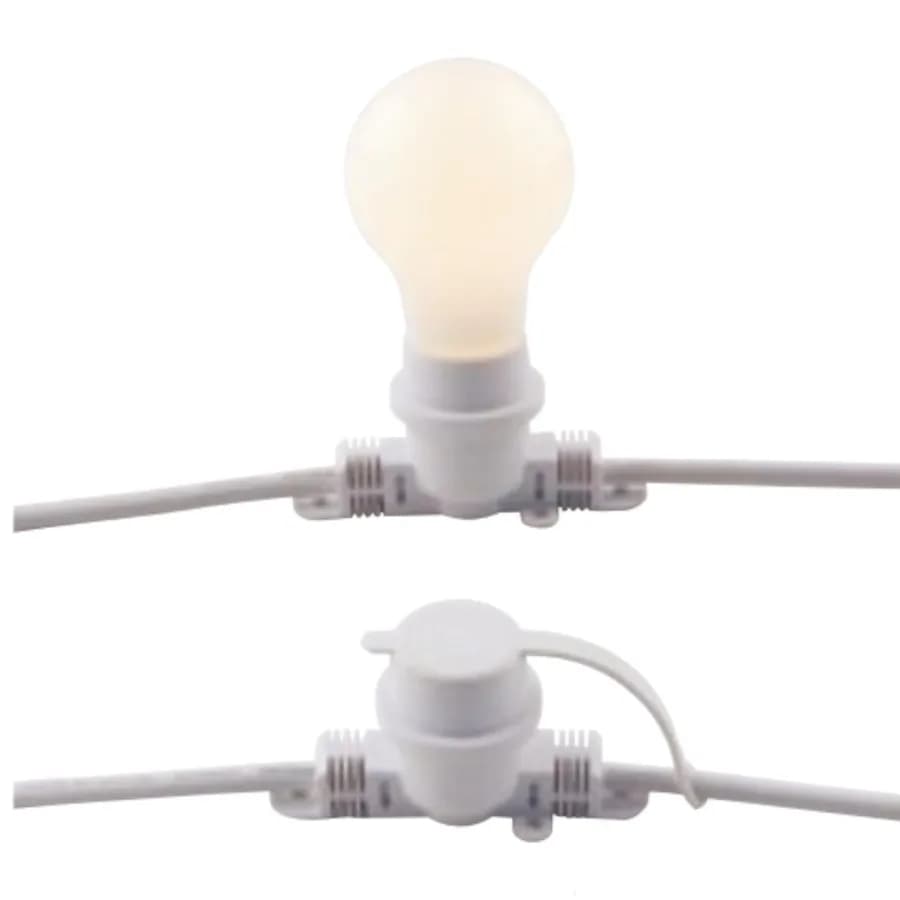 Catena luminosa 10 lampadine per esterno da 10m con cavo bianco