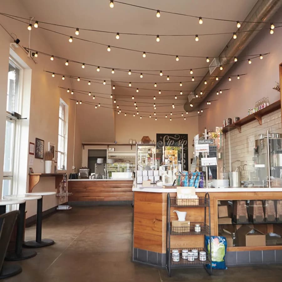 Catena luminosa 10 lampadine per esterno da 10m con cavo nero