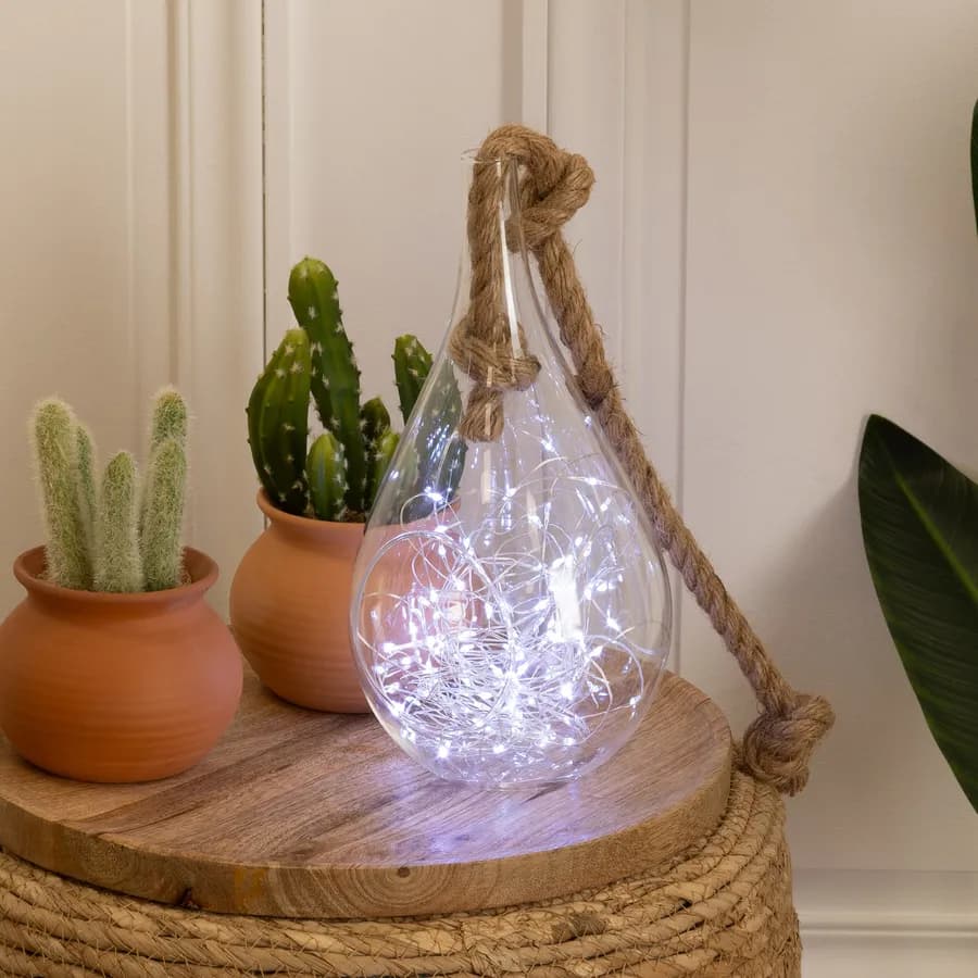 Catena luminosa 10 m con 100 micro LED luce bianca fredda