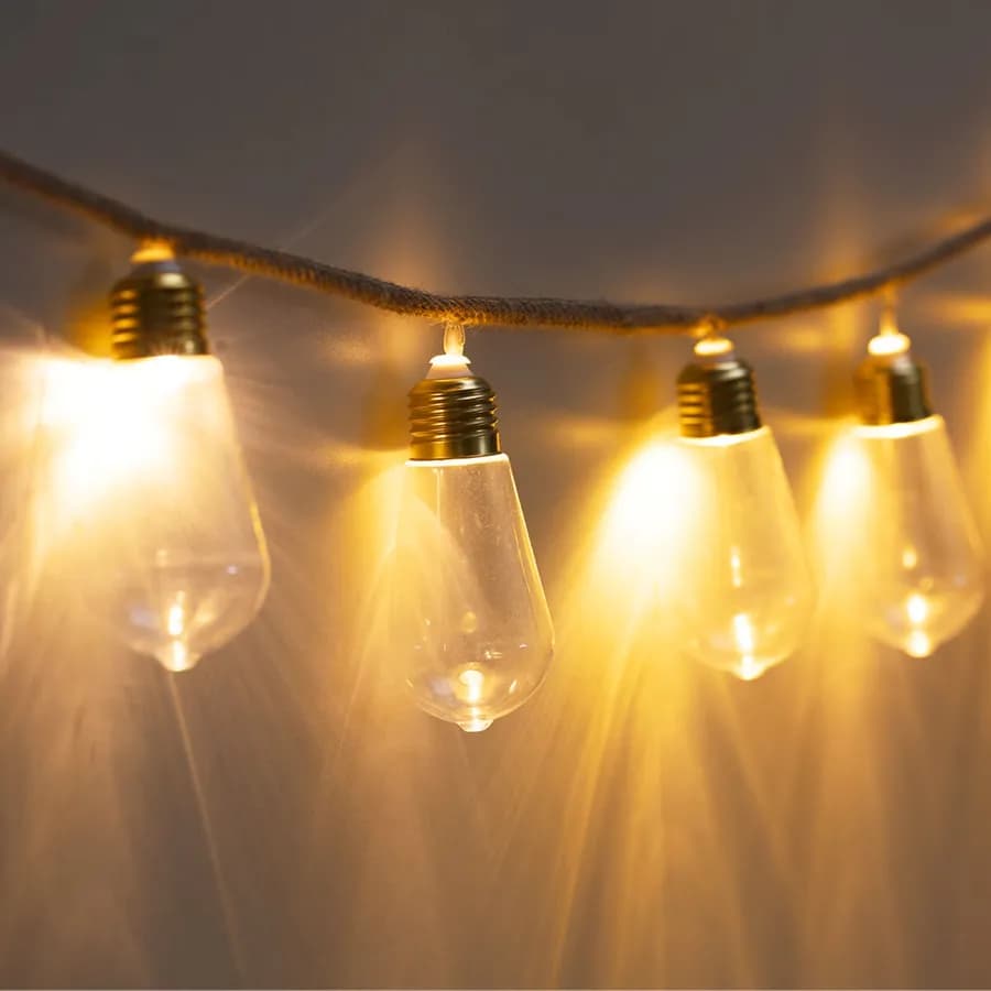 Catena luminosa 165 cm con 10 led luce calda