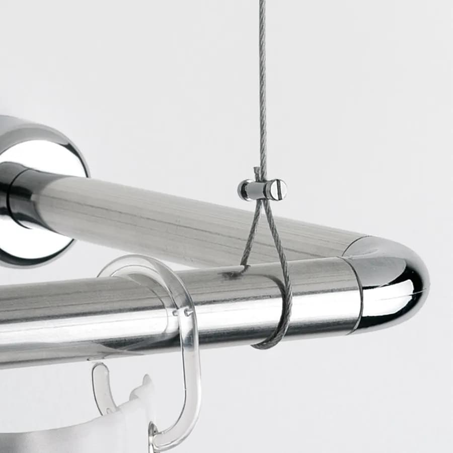 Cavetto a soffitto per telaio angolare reggitenda in acciaio cromato 150 cm