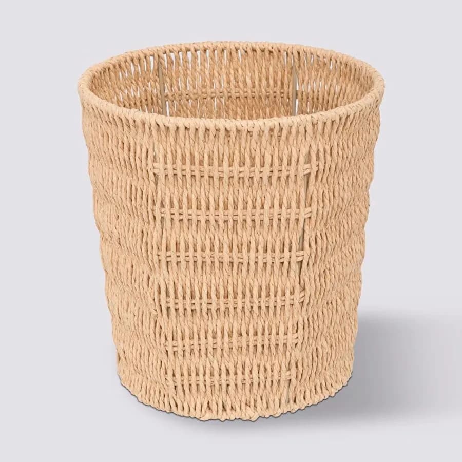 Cestino da scrivania 25h cm in corda intrecciata beige