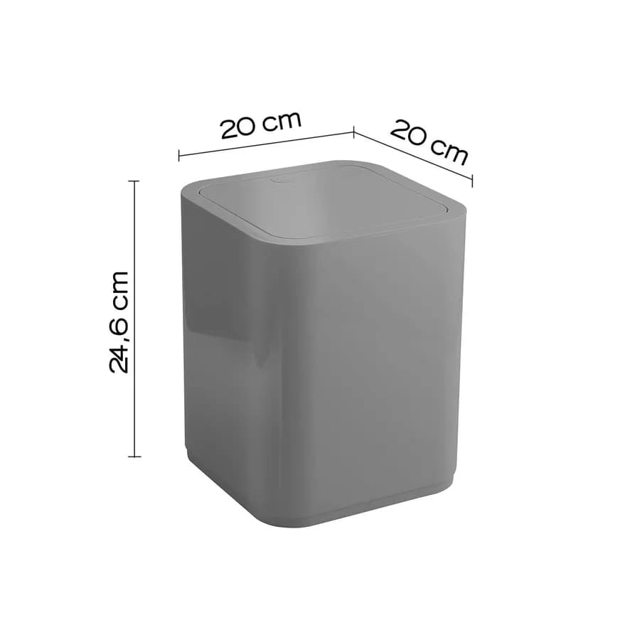 Cestino portarifiuti grigio 8 litri - Seventy di Gedy
