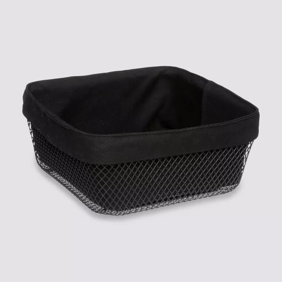 Cesto portapane 25x12h cm in metallo e cotone nero