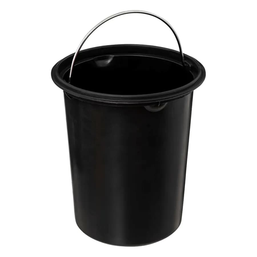 Cestino portarifiuti 3 litri in metallo celeste e bianco coperchio in bambù con soft close - Carol