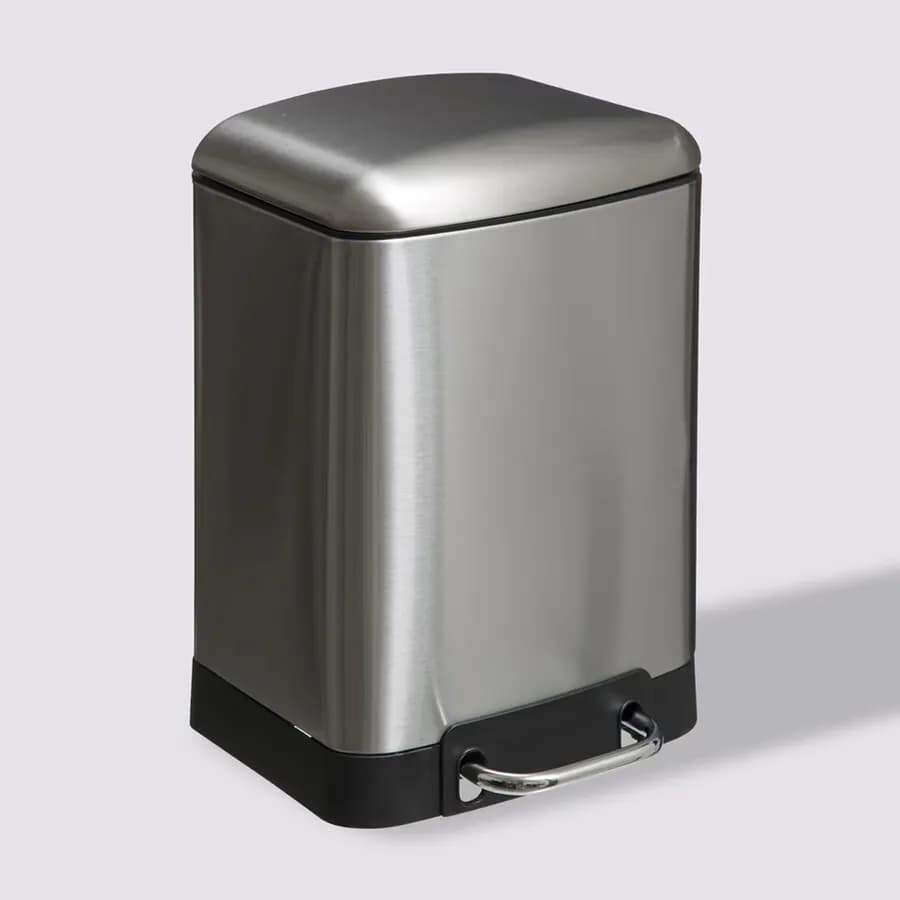 Cestino portarifiuti 7 litri in acciaio inox con pedale e cesto estraibile - Ednha