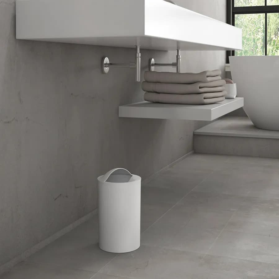 Cestino portarifiuti in resina bianco 6 litri - Eye di Gedy