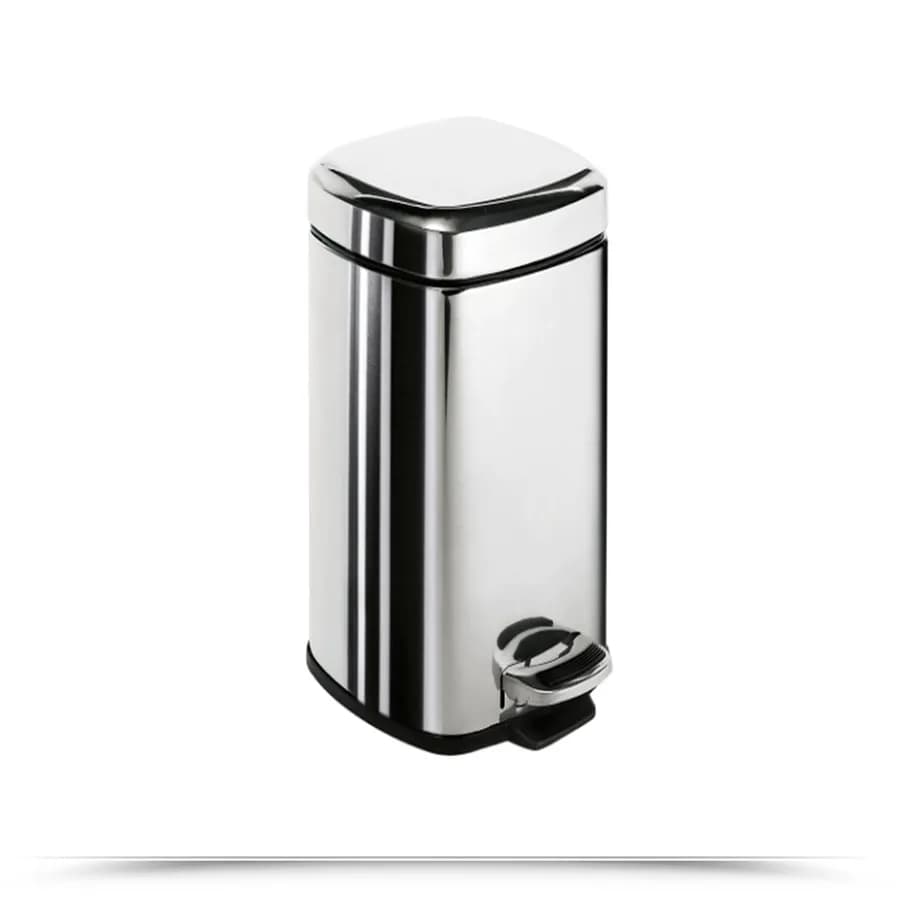 Cestino portarifiuti quadrato Gedy in acciaio inox capienza 3 litri