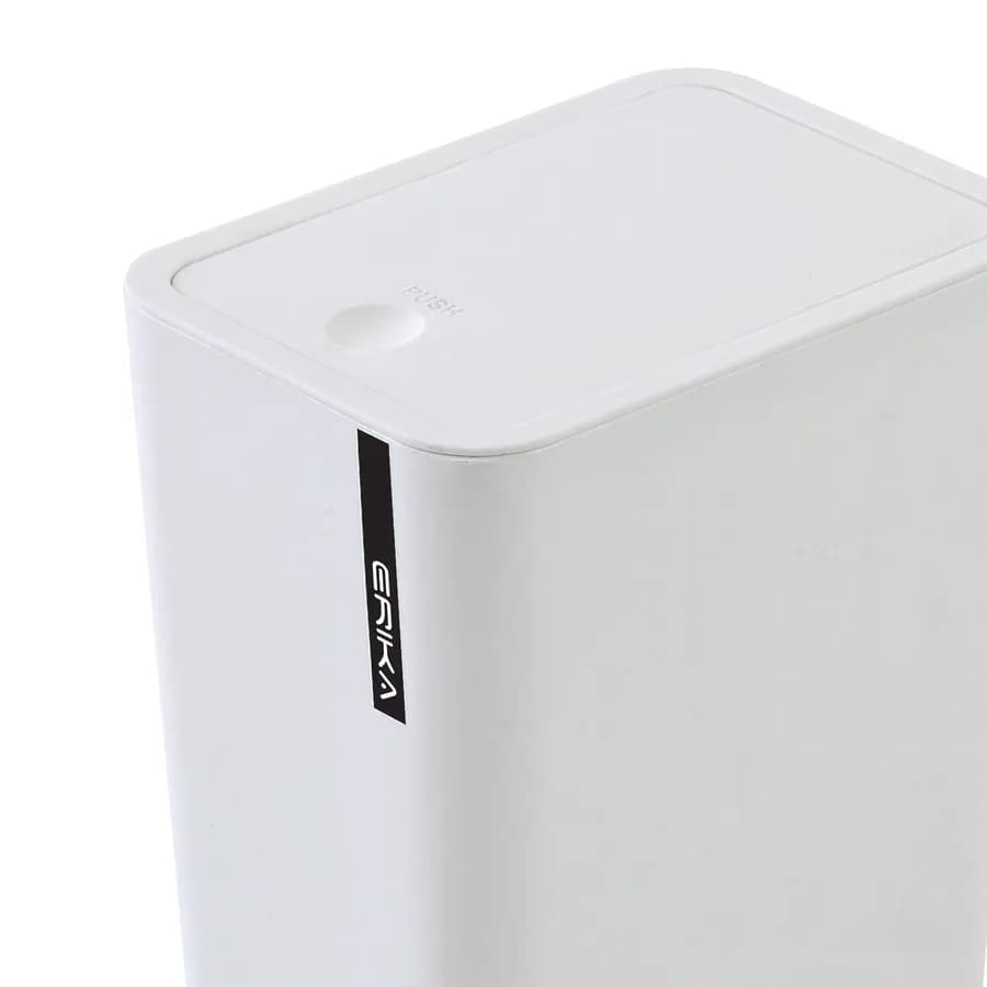 Cestino portarifiuti con coperchio push 8 litri in resina bianco - Erika