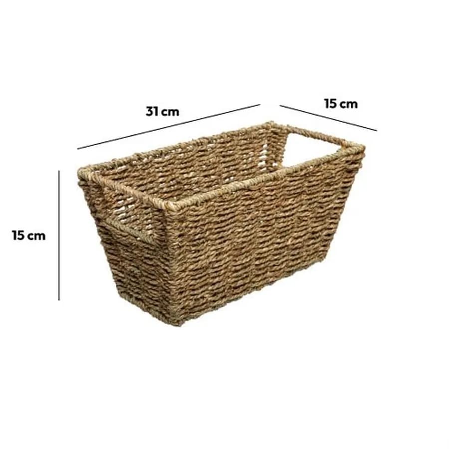 Cesto contenitore 15x15h cm in vimini intrecciato