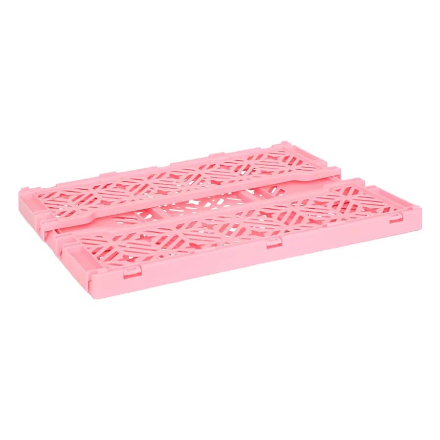 Cesto contenitore 40x15h cm pieghevole in polipropilene rosa - Kids