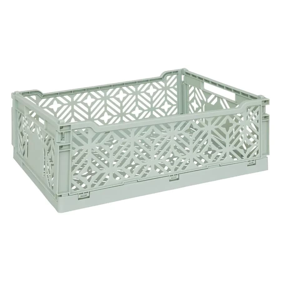 Cesto contenitore 40x15h cm pieghevole in polipropilene verde - Kids