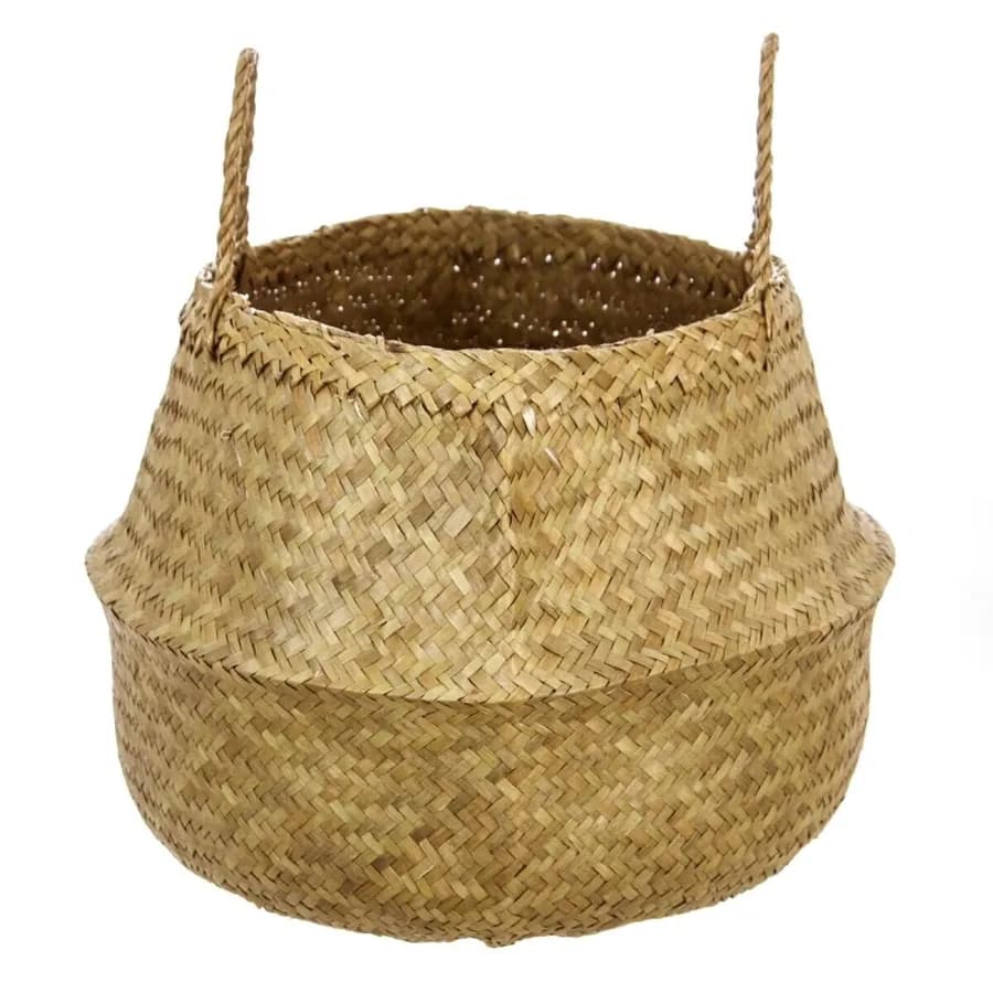 Cesto contenitore rotondo 44 cm intrecciato in vimini naturale