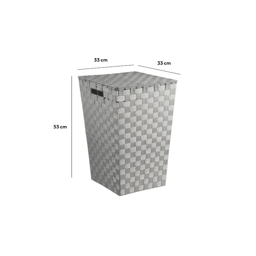 Cesto portabiancheria 30 L cm in polipropilene intrecciato grigio - Kennedy