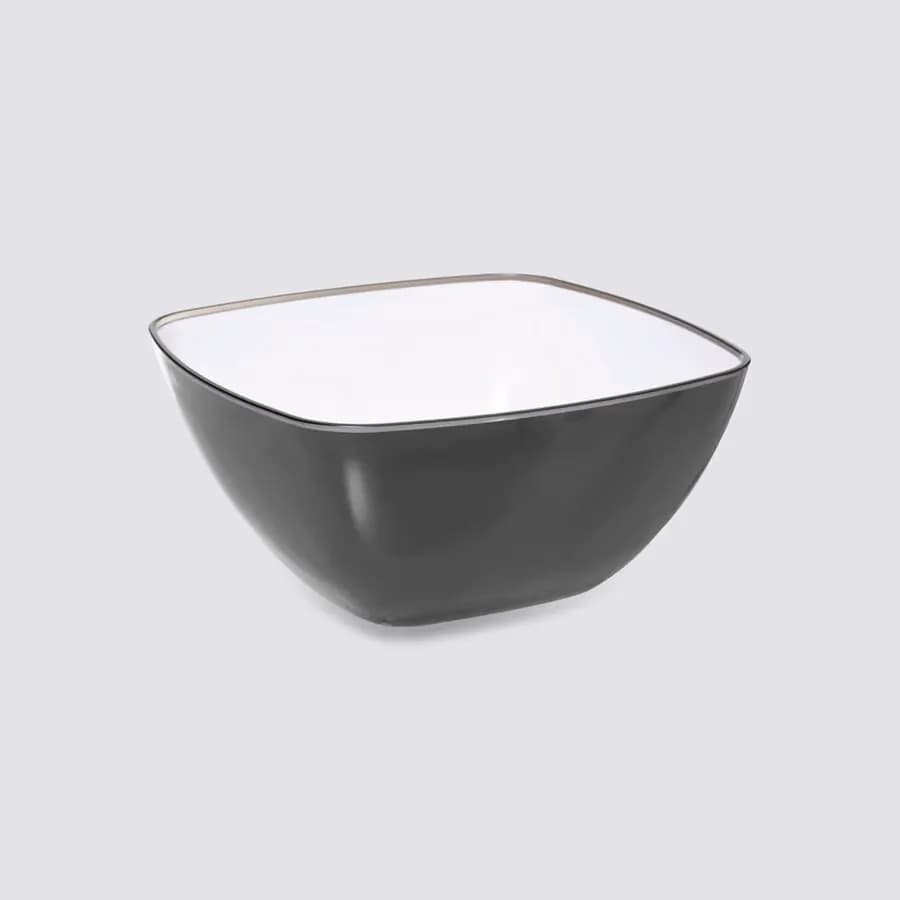 Ciotola rotonda 14 cm grigio e bianco - Ondas
