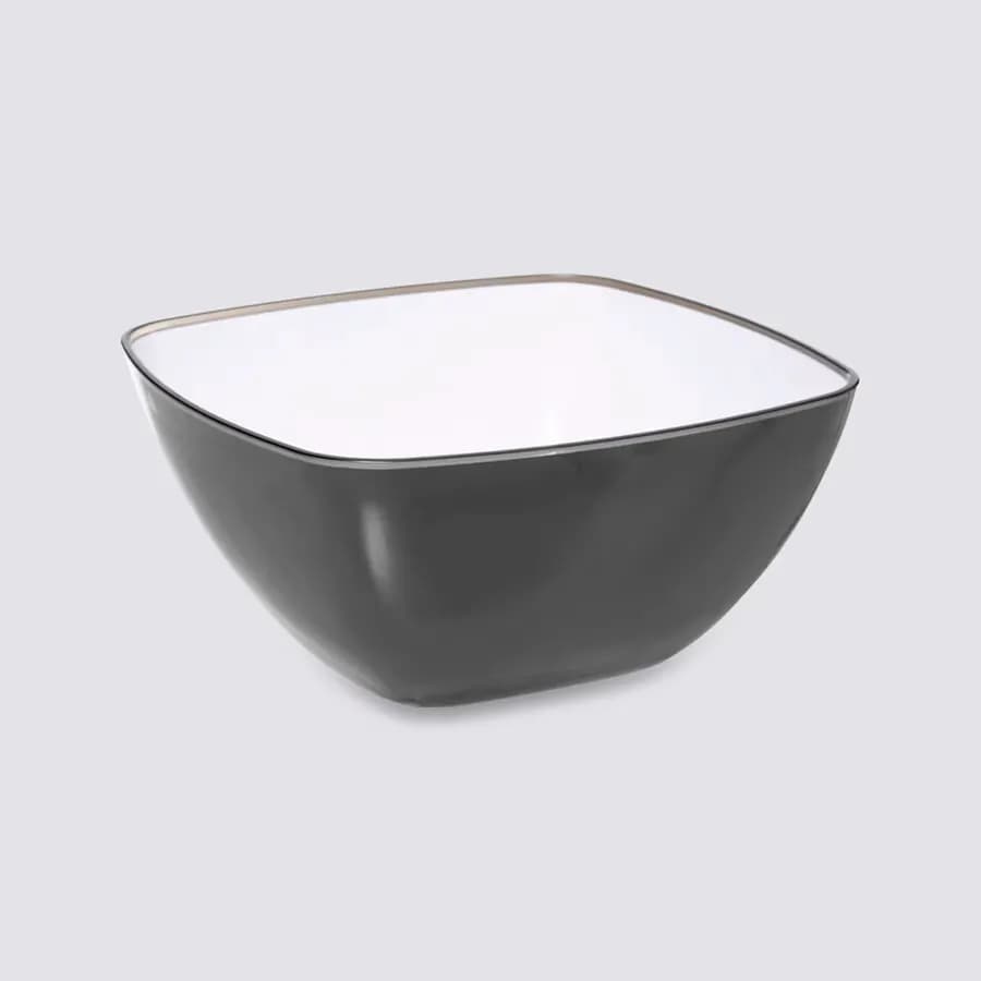 Ciotola rotonda 19 cm grigio e bianco - Ondas