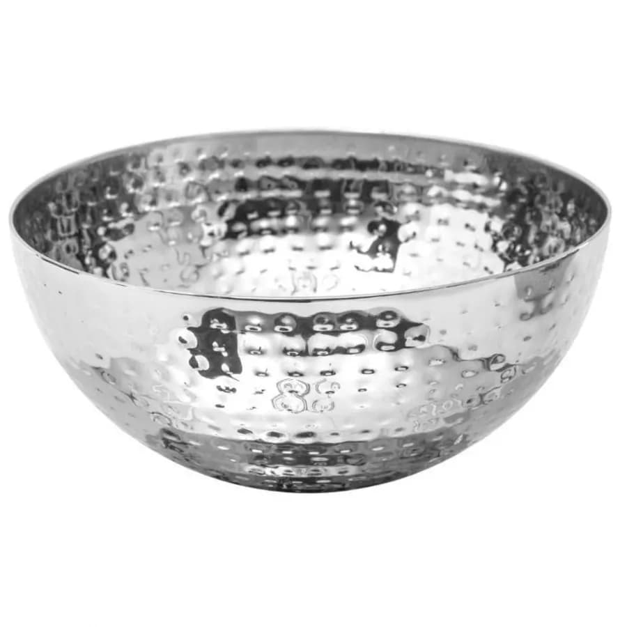 Ciotola rotonda 29 cm in acciaio inox martellato - Carly