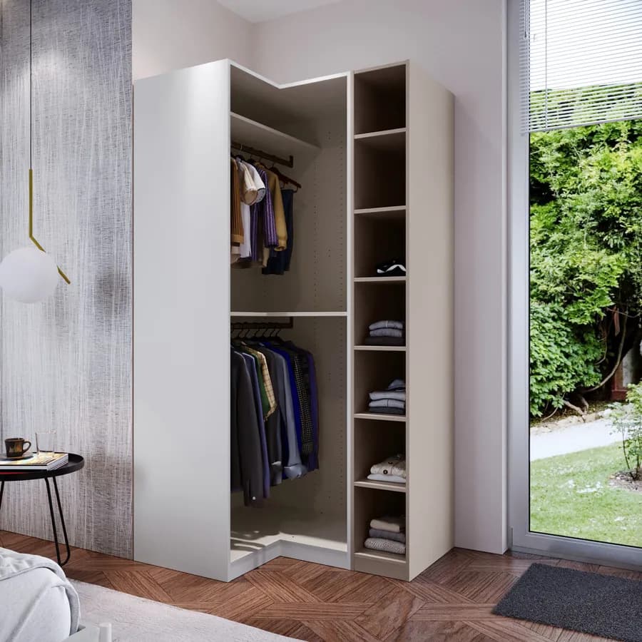 Colonna 30x236h cm cashmere con 6 ripiani regolabili - Ventur