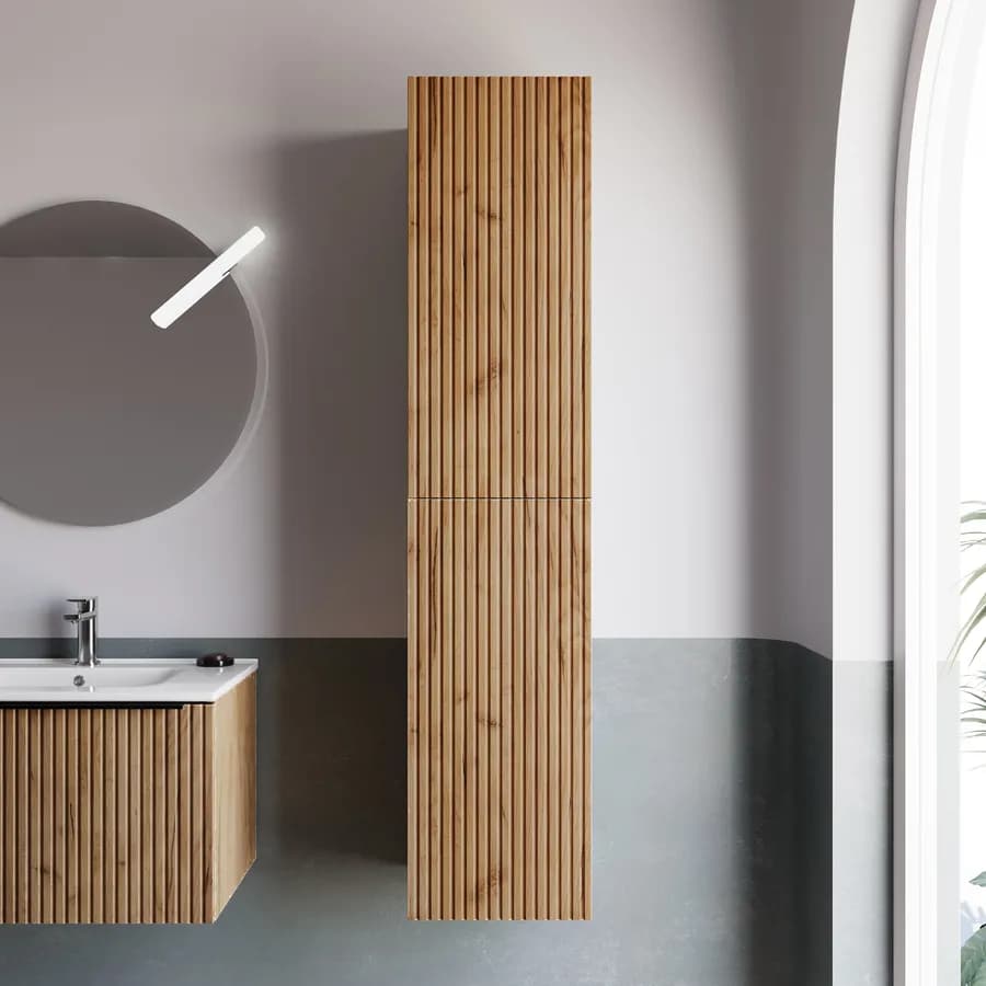 Colonna bagno 160 cm rovere africa effetto cannettato - Lameck