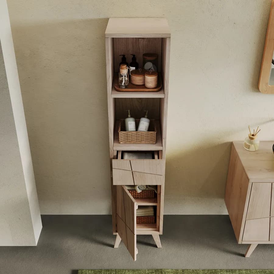 Colonna bagno 180 h cm in legno di mindi - Fluire