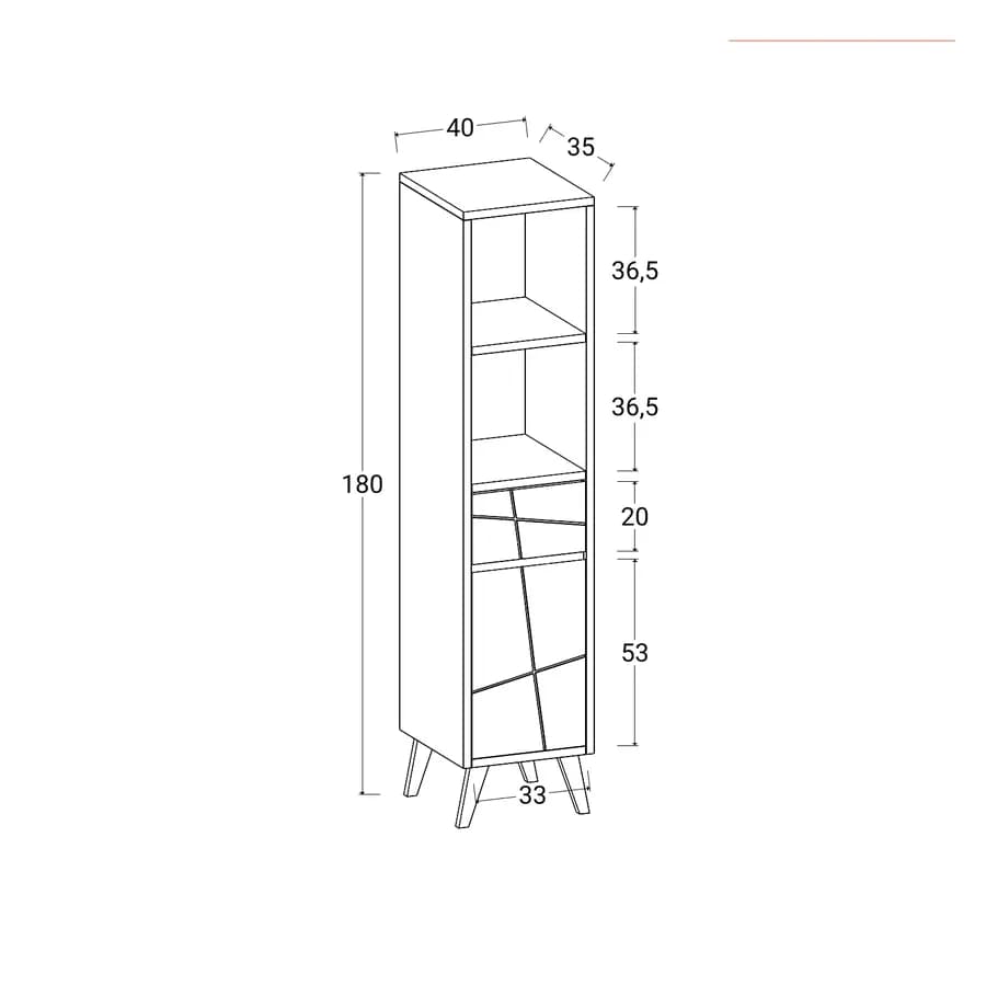 Colonna bagno 180 h cm in legno di mindi - Fluire